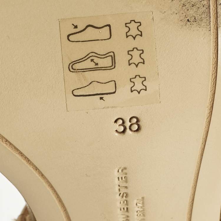 Pre Owned Sophia Webster Evangeline Size 38 Gold Leather Ankle Strap Sandals