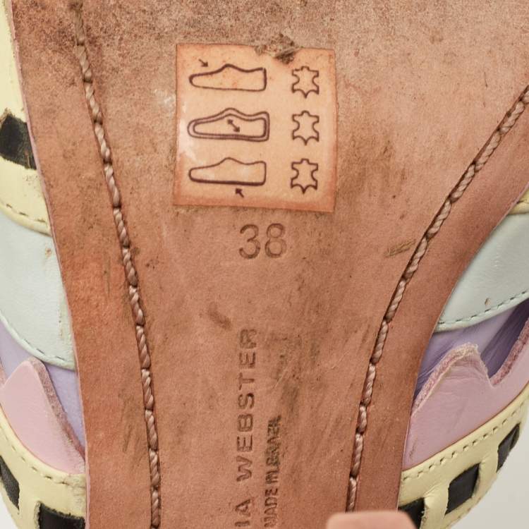 Pre Owned Sophia Webster Size 38 Multicolor Leather Riko Cut Out Sandals