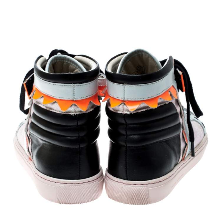 Pre Owned Sophia Webster Multicolor Leather and Glitter Riko High Top Sneakers Size 37