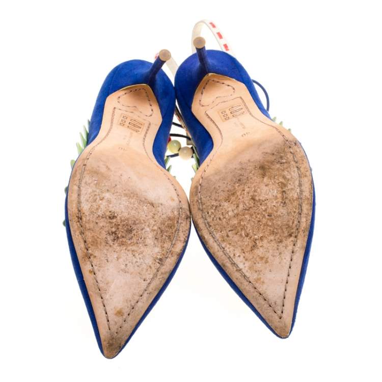 Pre Owned Sophia Webster Multicolor Suede and Leather Remmie Pumps Size 40
