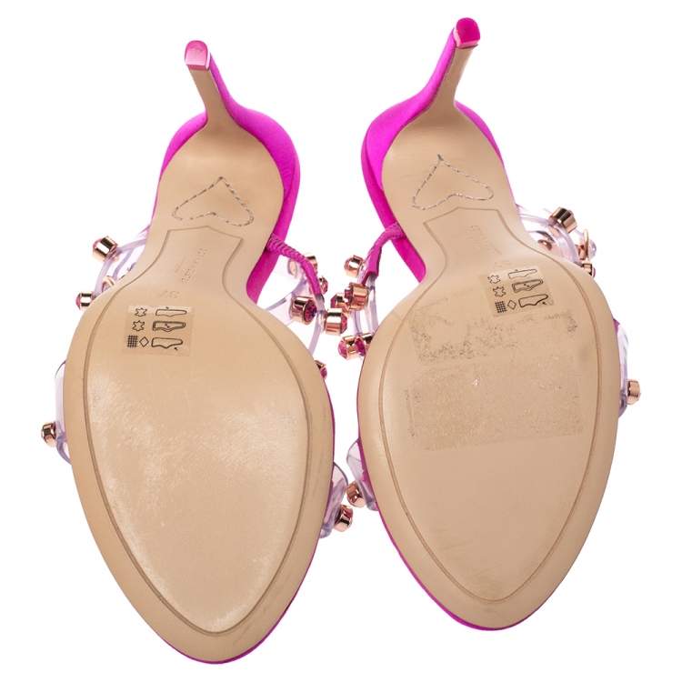 Pre Owned Sophia Webster Fuchsia PVC and Satin Ankle Strap Sandals Size 37