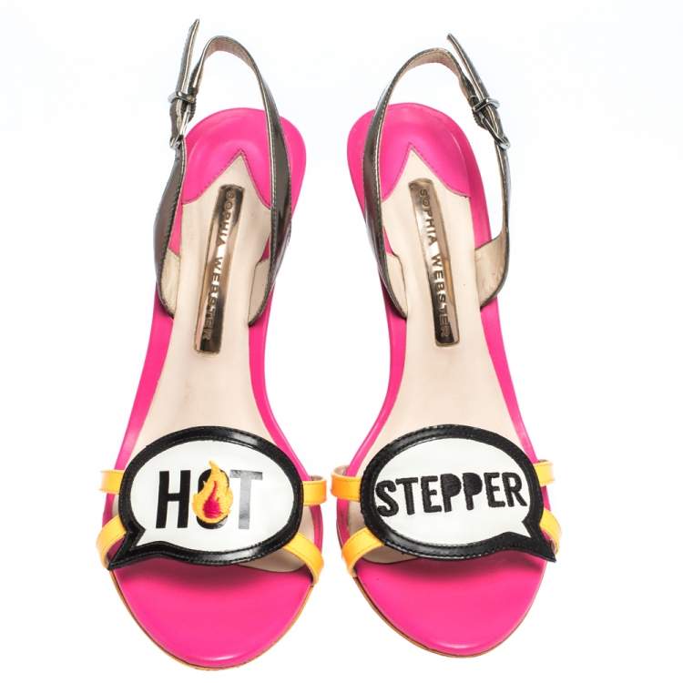 Pre Owned Sophia Webster Multicolor Leather And Patent Oprah Hot Stepper Sandals Size 38