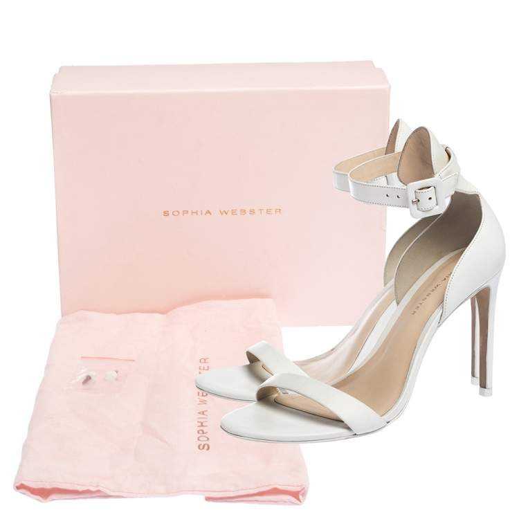 Pre Owned Sophia Webster White Leather Nicole Sandals Size 38