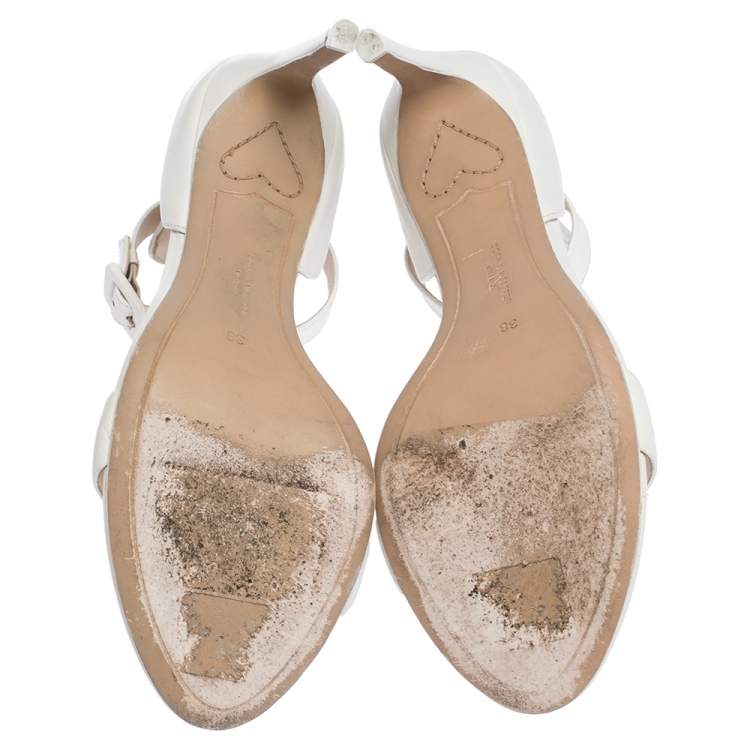 Pre Owned Sophia Webster White Leather Nicole Sandals Size 38