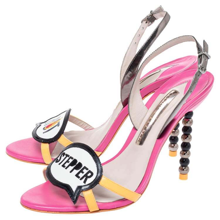 Pre Owned Sophia Webster Multicolor Leather And Patent Oprah Hot Stepper Sandals Size 37