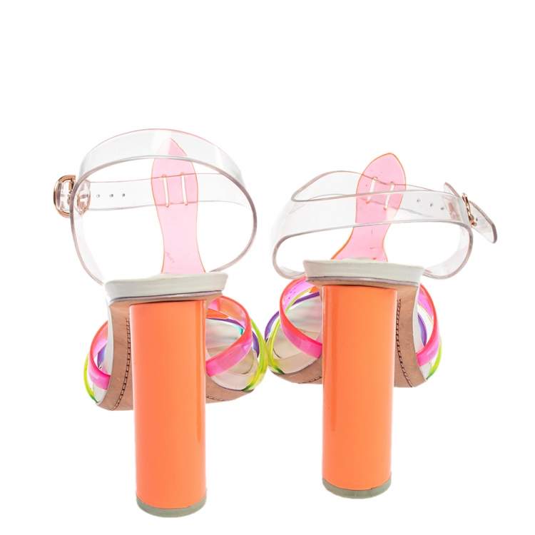 Pre Owned Sophia Webster Multicolor PVC Strappy Ankle Strap Sandals Size 40