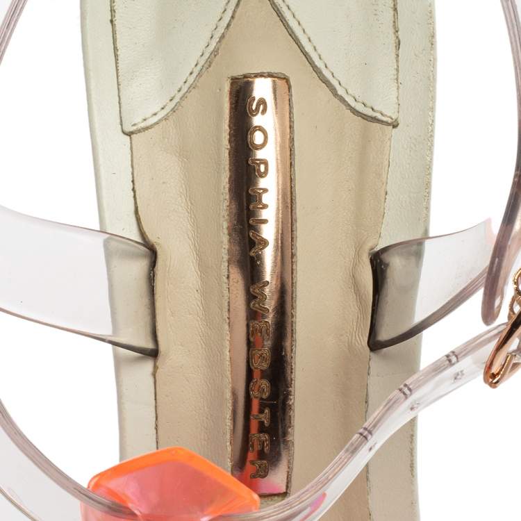 Pre Owned Sophia Webster Multicolor PVC Strappy Ankle Strap Sandals Size 40