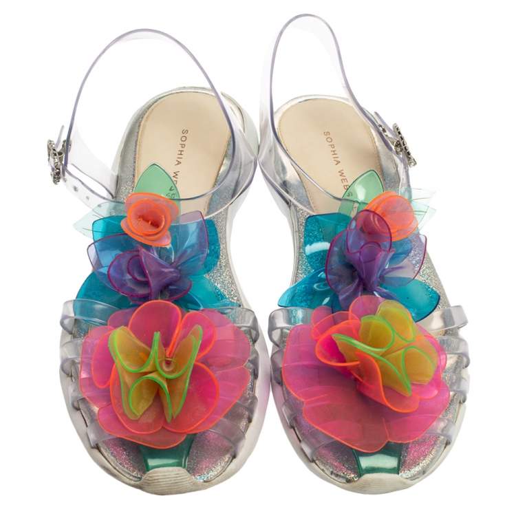 Pre Owned Sophia Webster Multicolor PVC  Jumbo Lilico T Strap Sandals Size 41