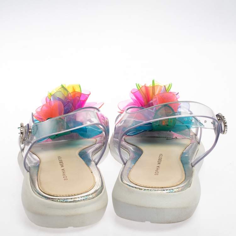 Pre Owned Sophia Webster Multicolor PVC  Jumbo Lilico T Strap Sandals Size 41