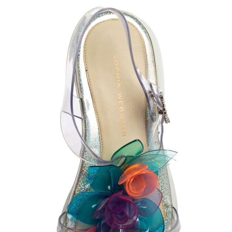 Pre Owned Sophia Webster Multicolor PVC  Jumbo Lilico T Strap Sandals Size 41