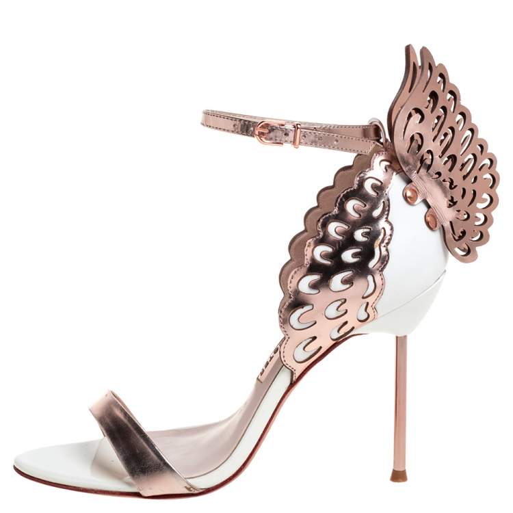 Evangeline Angel Wing Butterfly Rhinestone Studded Leather Sandals With  Fine 11cm Silver Open Toe Heels Womens Dress Shoes From Mk001, $25.13 |  DHgate.Com