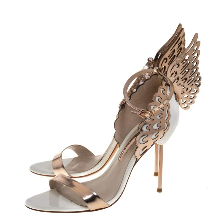 مملوكة مسبقًا Sophia Webster Gold Leather Evangeline Sandals Size 40