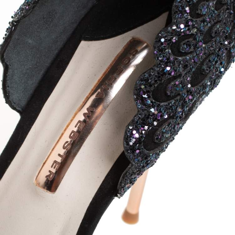 مملوكة مسبقًا Sophia Webster Black Suede Evangeline Sandals Size 42
