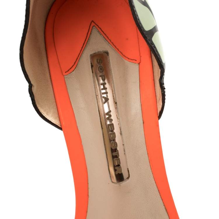 Pre Owned Sophia Webster Multicolor Patent Leather Chiara Butterfly Sandals Size 39.5