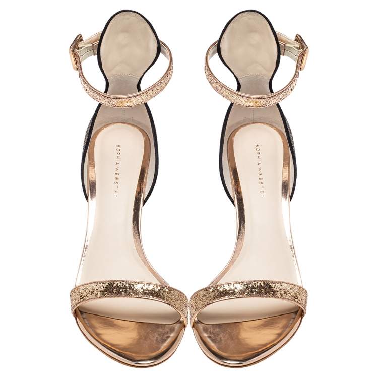 Pre Owned Sophia Webster Gold/Bronze Nicole Ankle Strap Sandals Size 41