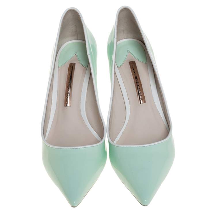 Pre Owned Sophia Webster Mint Green Leather Lola Pumps Size 38