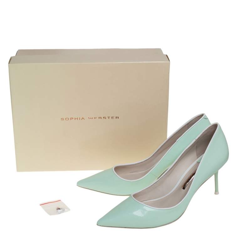 Pre Owned Sophia Webster Mint Green Leather Lola Pumps Size 38