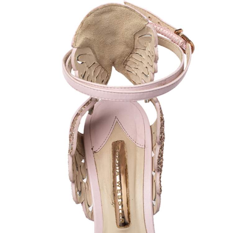 Pre Owned Sophia Webster Pink Leather  Ankle Strap Sandals Size 38