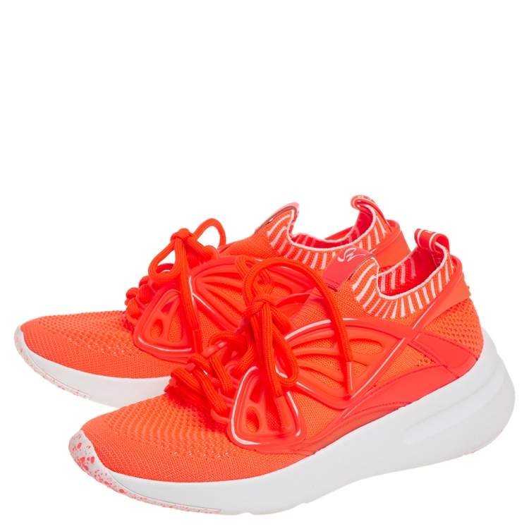 Pre Owned Sophia Webster Orange Knit Fabric Fly By Low Top Sneakers Size 40
