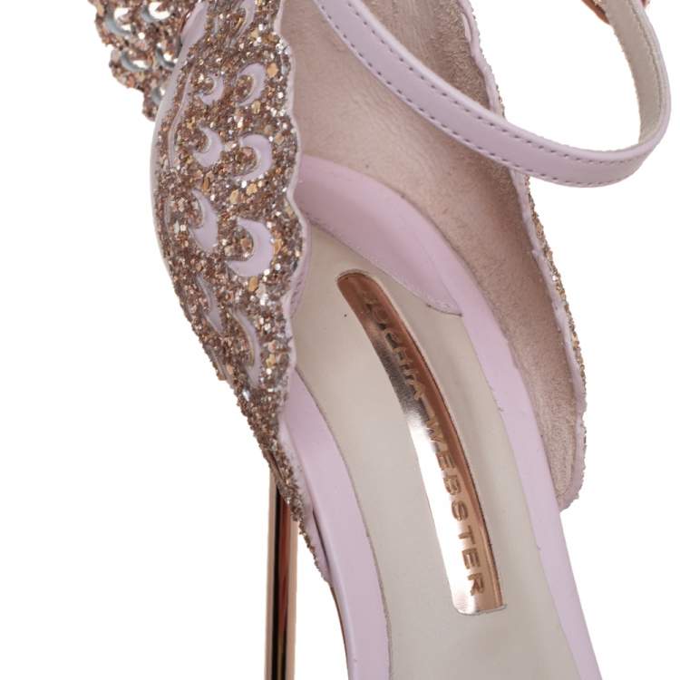 Pre Owned Sophia Webster Pink Leather Evangeline Open Toe Ankle Strap Sandals Size 40