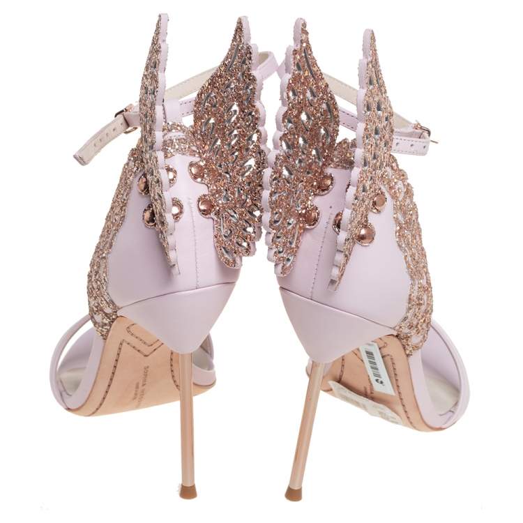 Pre Owned Sophia Webster Pink Leather Evangeline Open Toe Ankle Strap Sandals Size 40