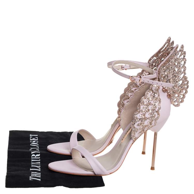 Pre Owned Sophia Webster Pink Leather Evangeline Open Toe Ankle Strap Sandals Size 40