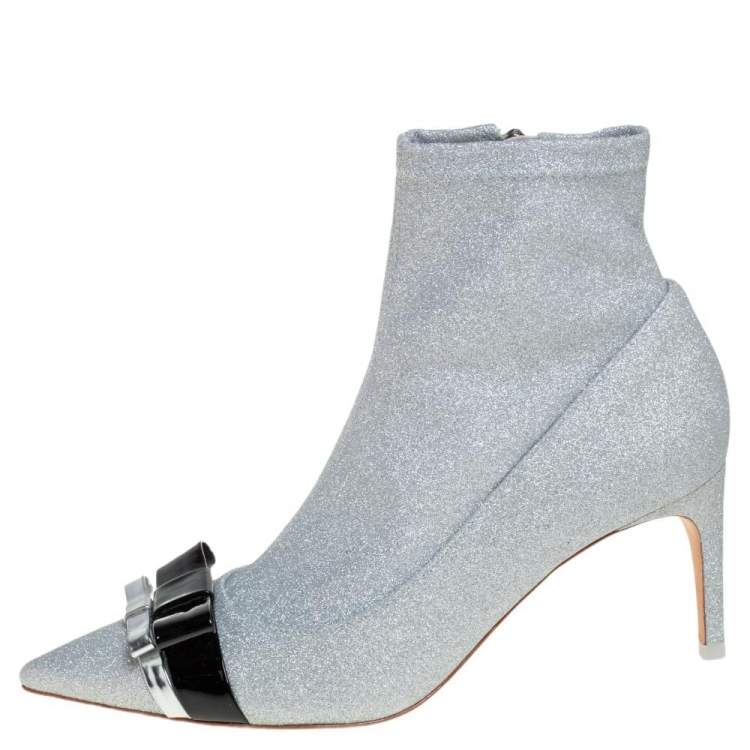 Silver on sale glitter booties