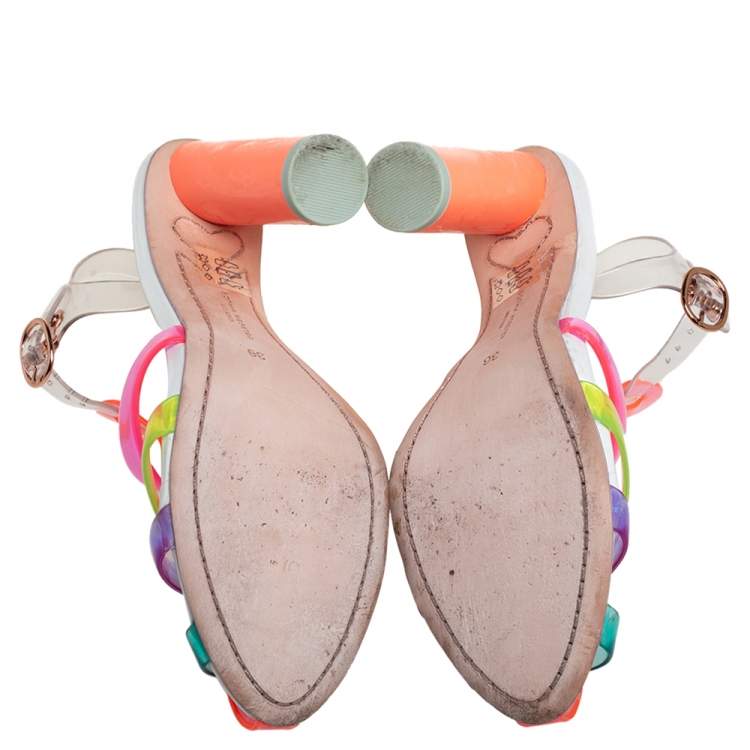 Pre Owned Sophia Webster Multicolor PVC Rosa Ankle Strap Sandals Size 36