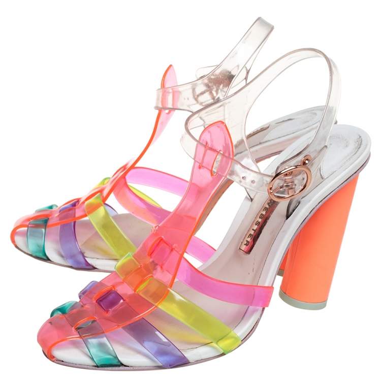 Pre Owned Sophia Webster Multicolor PVC Rosa Ankle Strap Sandals Size 36