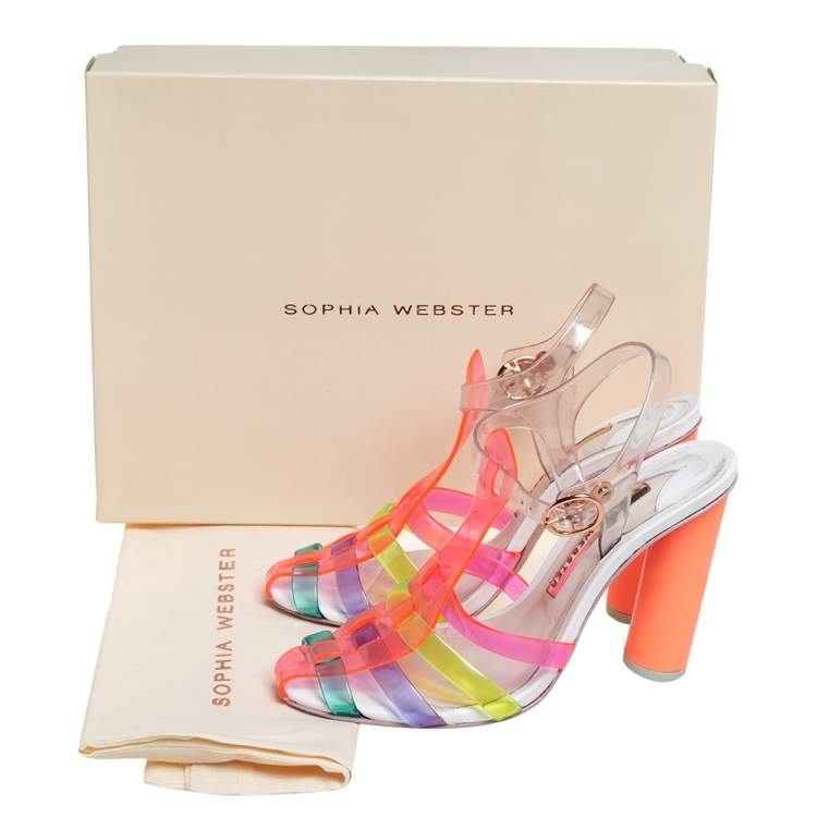 Pre Owned Sophia Webster Multicolor PVC Rosa Ankle Strap Sandals Size 36
