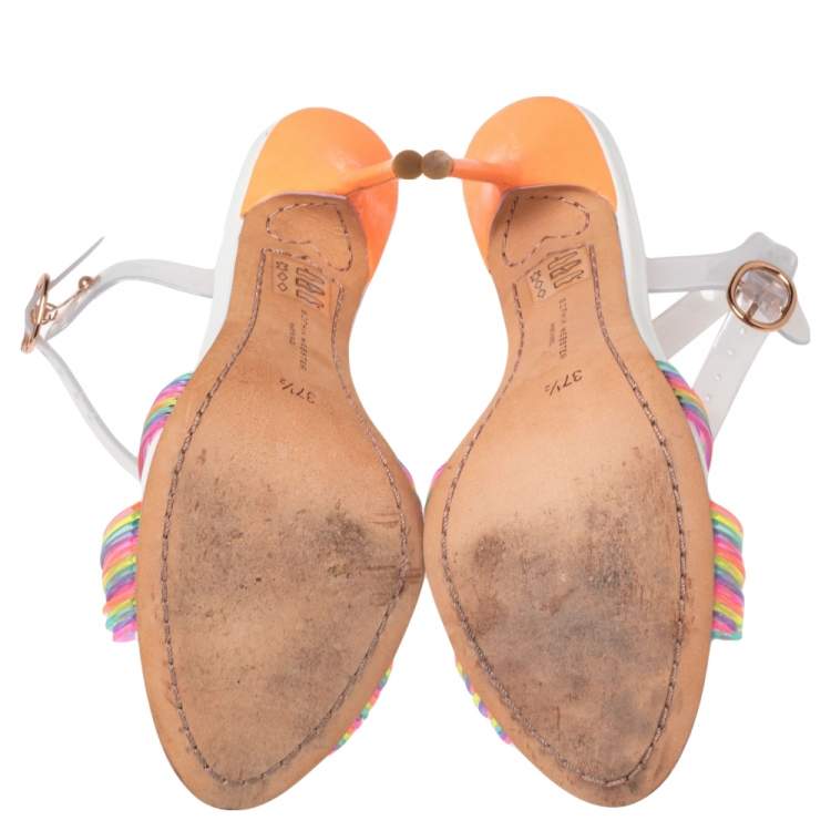 Pre Owned Sophia Webster Multicolor PVC And Jelly Coralie Ankle Strap Sandals Size 37.5