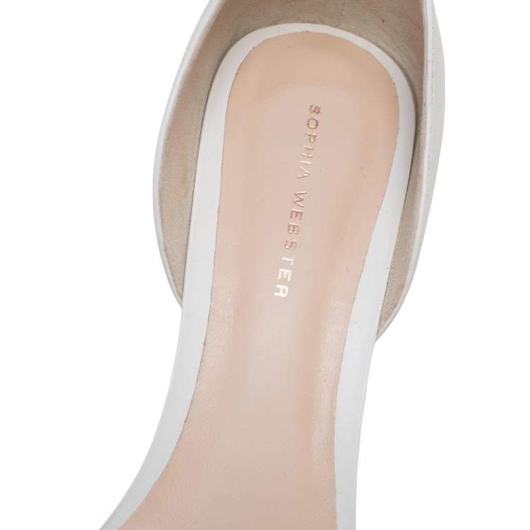 مملوكة مسبقًا Sophia Webster White Leather Ankle Straps Sandals Size 42
