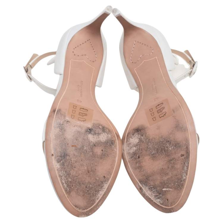 مملوكة مسبقًا Sophia Webster White Leather Ankle Straps Sandals Size 42