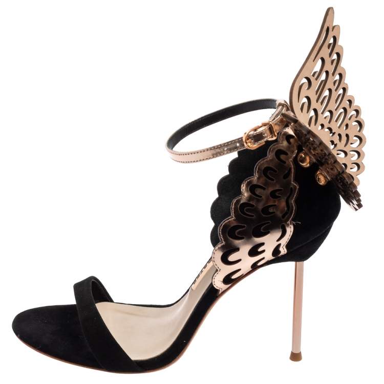 Pre Owned Sophia Webster Black Suede Evangeline Sandals Size 38