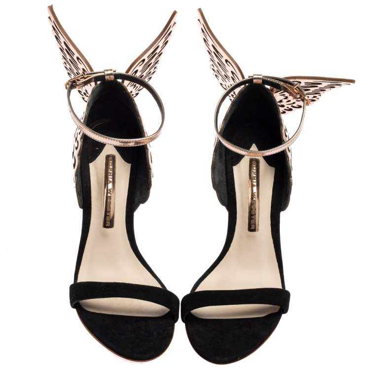 Pre Owned Sophia Webster Black Suede Evangeline Sandals Size 38