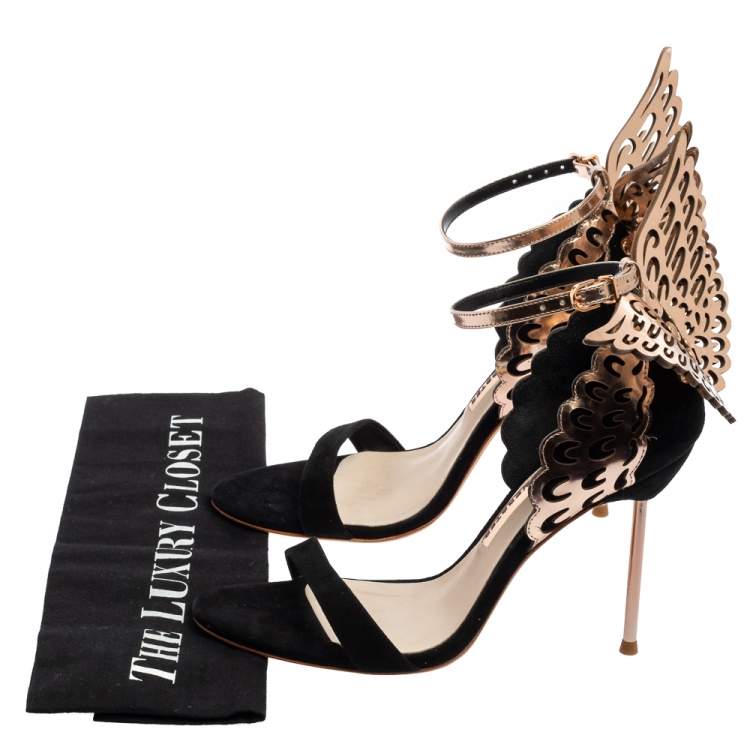 Pre Owned Sophia Webster Black Suede Evangeline Sandals Size 38