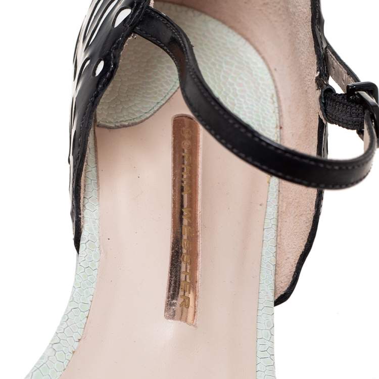 Pre Owned Sophia Webster Multicolor Patent And Leather Lilico Underwater Floral Embellished Flat Sandals Size 42