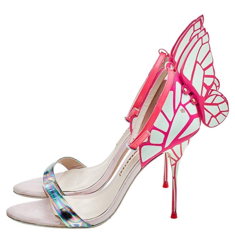 Pre Owned Sophia Webster Multicolor Leather Chiara Ankle Strap Sandals Size 40