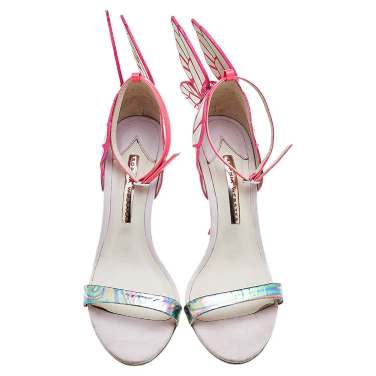 Pre Owned Sophia Webster Multicolor Leather Chiara Ankle Strap Sandals Size 40