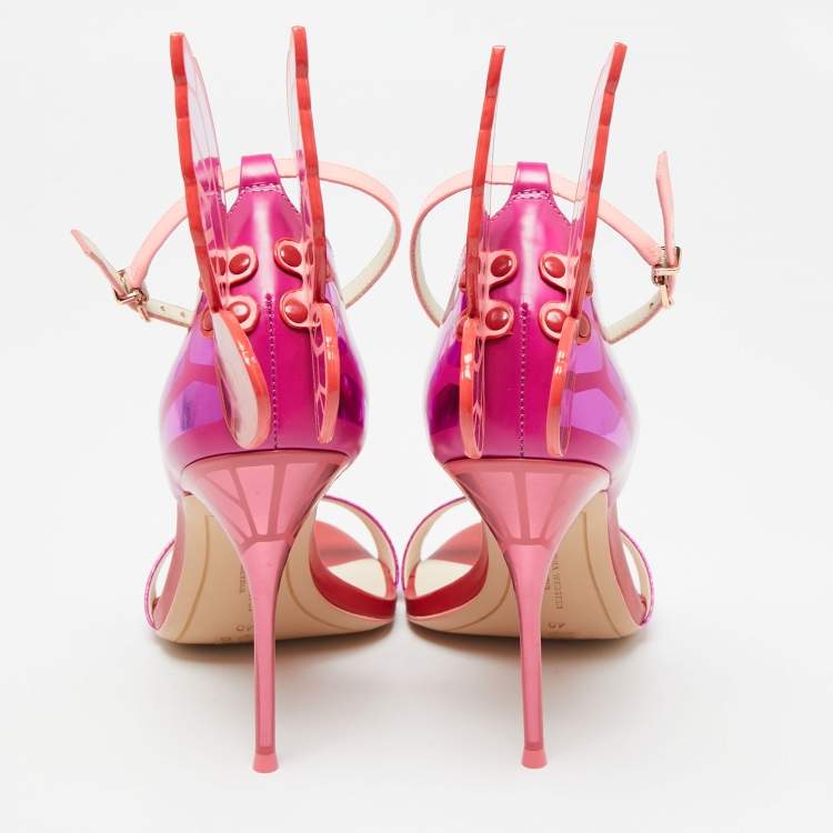 Pre Owned Sophia Webster Tri-Color Leather Chiara Ankle-Strap Sandals Size 40