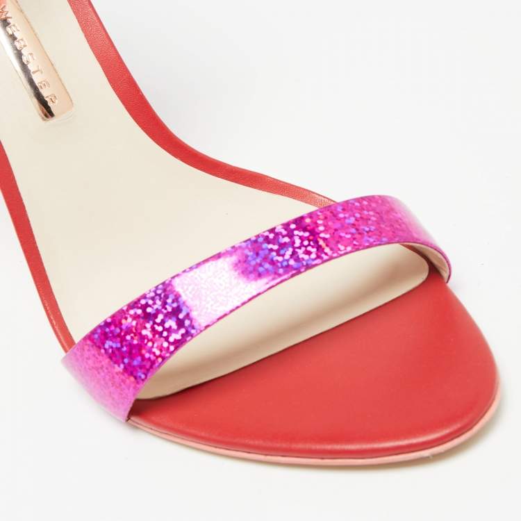 Pre Owned Sophia Webster Tri-Color Leather Chiara Ankle-Strap Sandals Size 40