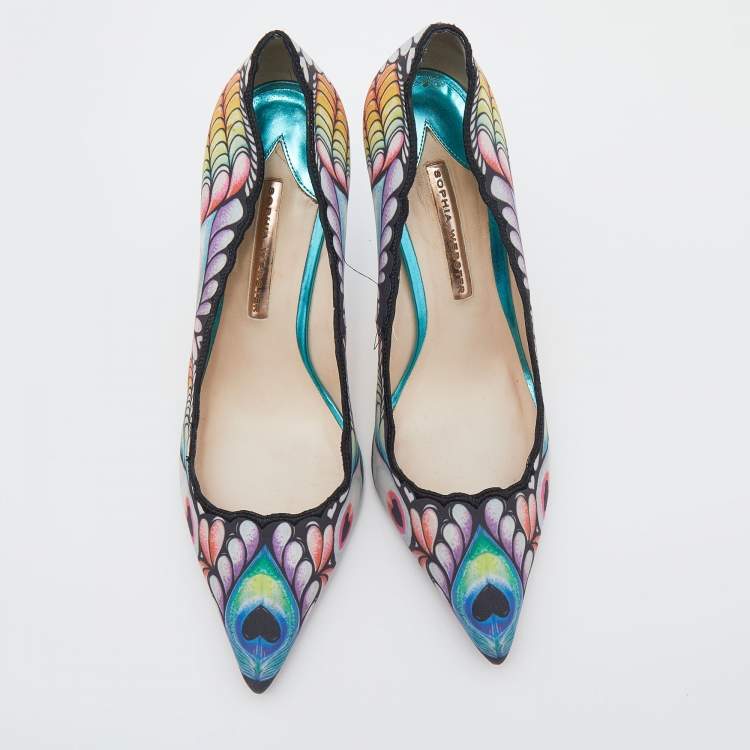 Pre Owned Sophia Webster Multicolor Rio Print Fabric Pumps Size 41