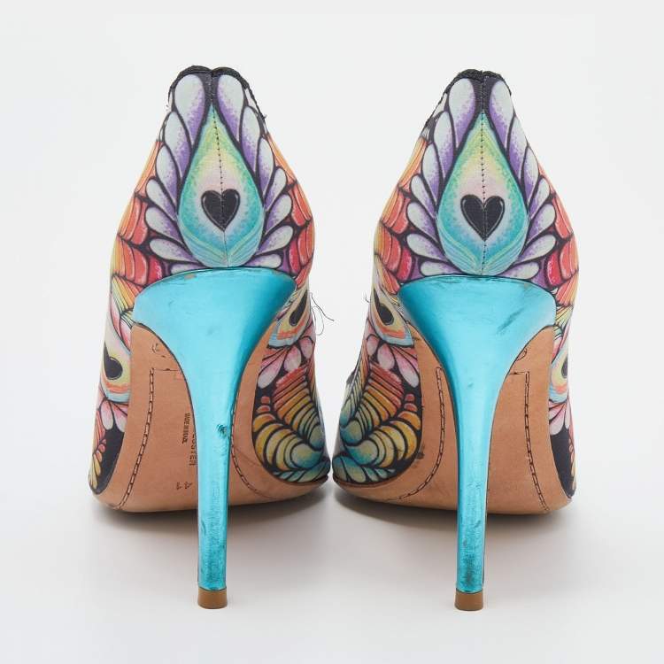 Pre Owned Sophia Webster Multicolor Rio Print Fabric Pumps Size 41