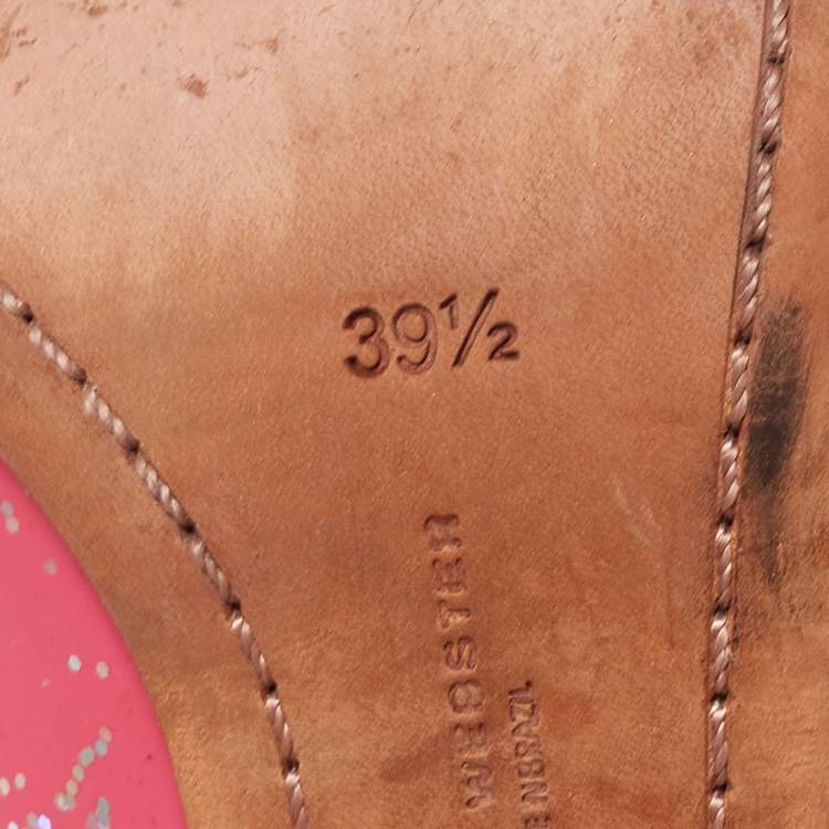 Pre Owned Sophia Webster Pink Patent Glitter Leather Pointed-Toe Pumps Size 39.5