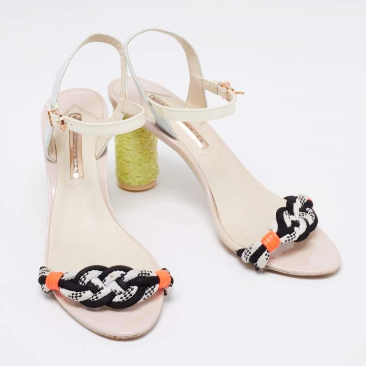 Pre Owned Sophia Webster Multicolor Leather And Patent Ankle Strap Sandals Size 39