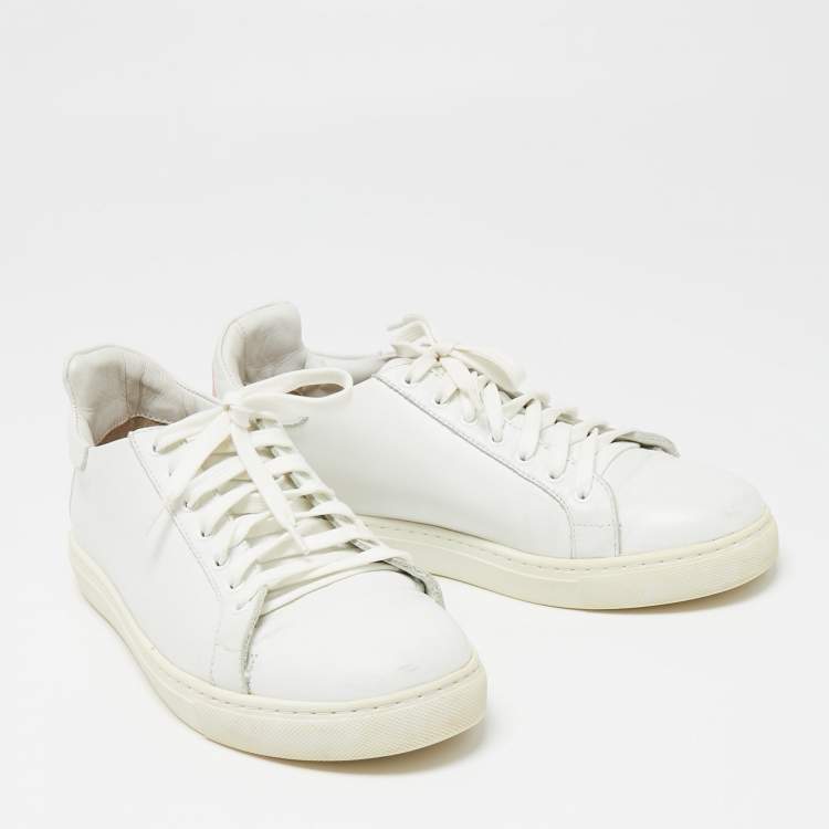 Pre Owned Sophia Webster White Leather Butterfly Low Top Sneakers Size 39.5 