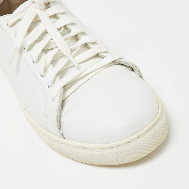 Pre Owned Sophia Webster White Leather Butterfly Low Top Sneakers Size 39.5 