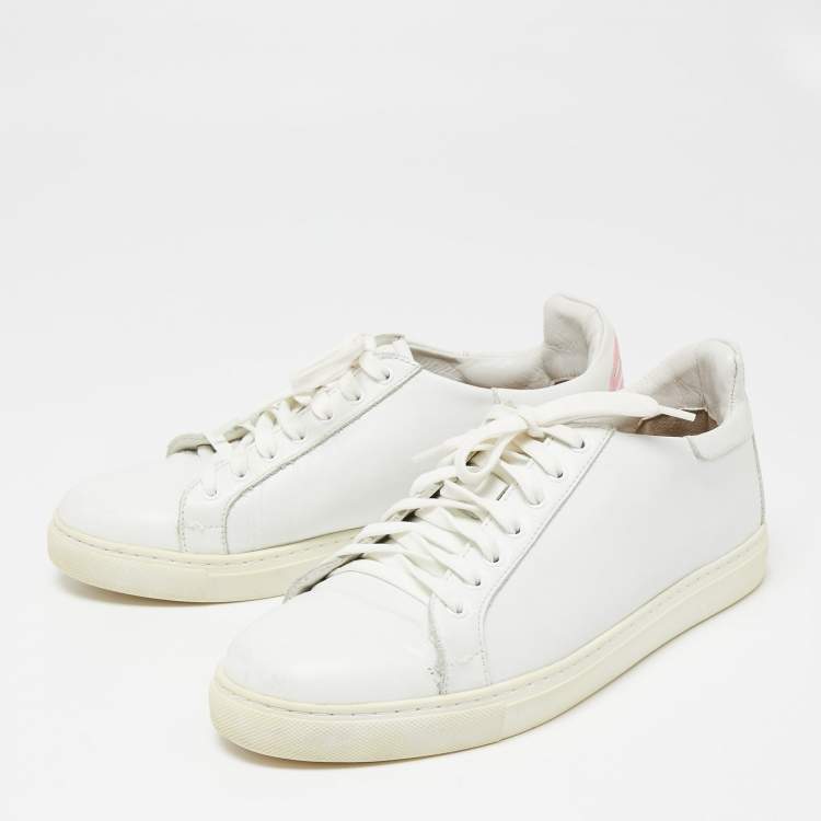 Pre Owned Sophia Webster White Leather Butterfly Low Top Sneakers Size 39.5 