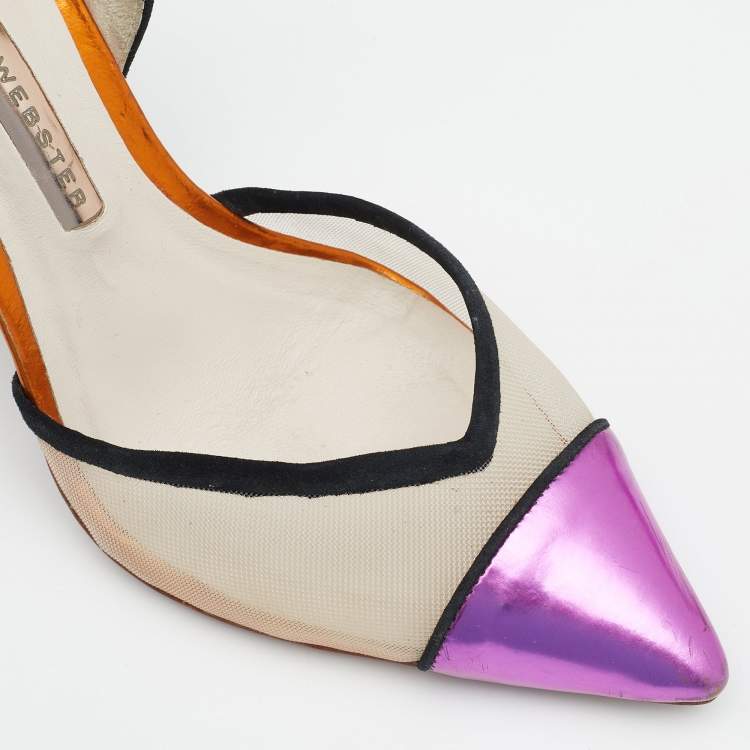 Pre Owned Sophia Webster Multicolor Leather And Mesh Jessica D'Orsay Pumps Size 37
