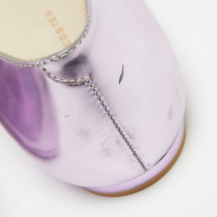 Pre Owned Sophia Webster Metallic pink Patent Bibi Butterfly Pointed Toe Ballet Flats Size 37
